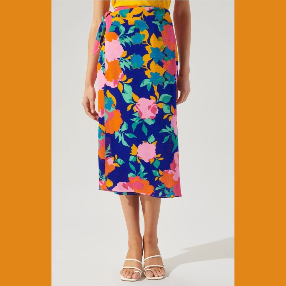 Sugarlips Heat Wave Sarong Wrap Skirt Women Large Midi Floral Summer Tropical